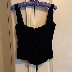 Vintage Black Velvet Women's corset top